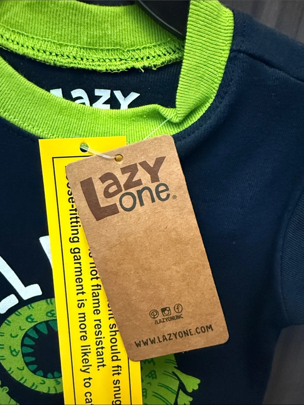 Lazy One Black & Lime 'Roll With It' Croc Tee and Shorts